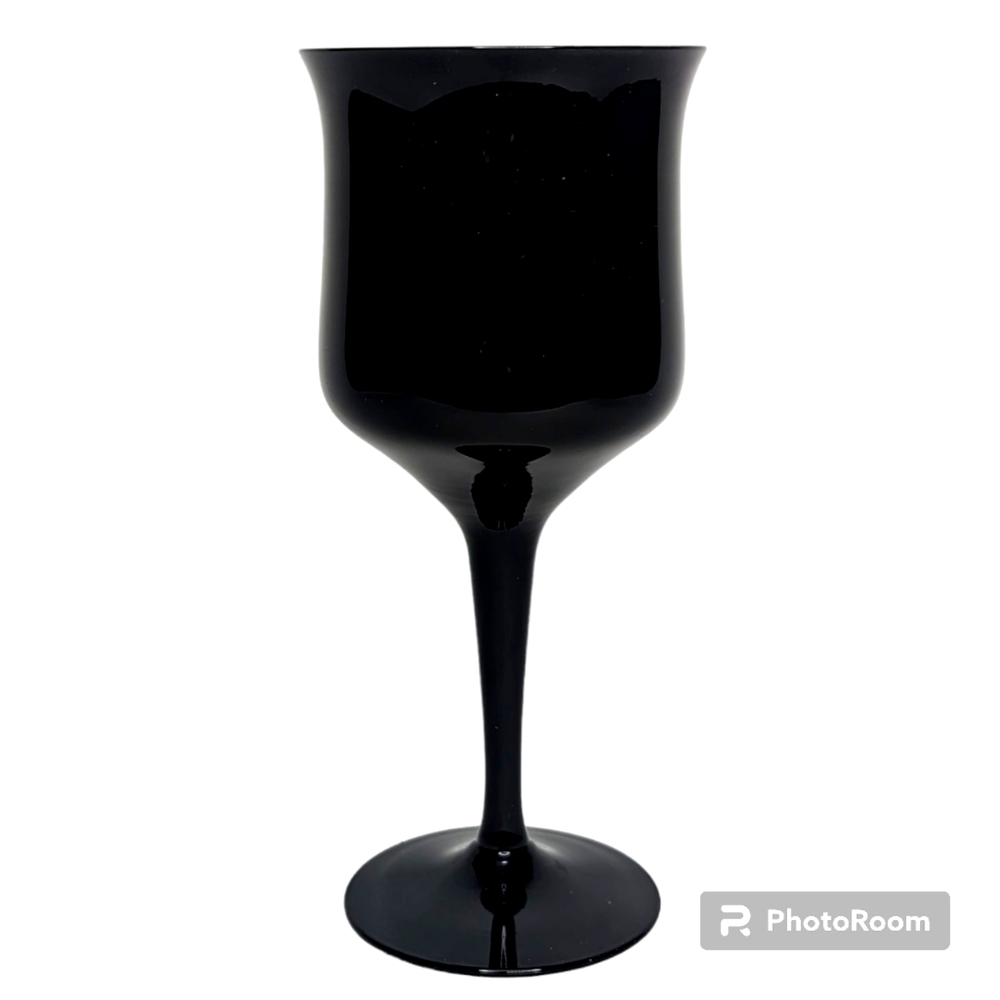 Vintage Black Tulip Glasses Long Stem Party Drinkware